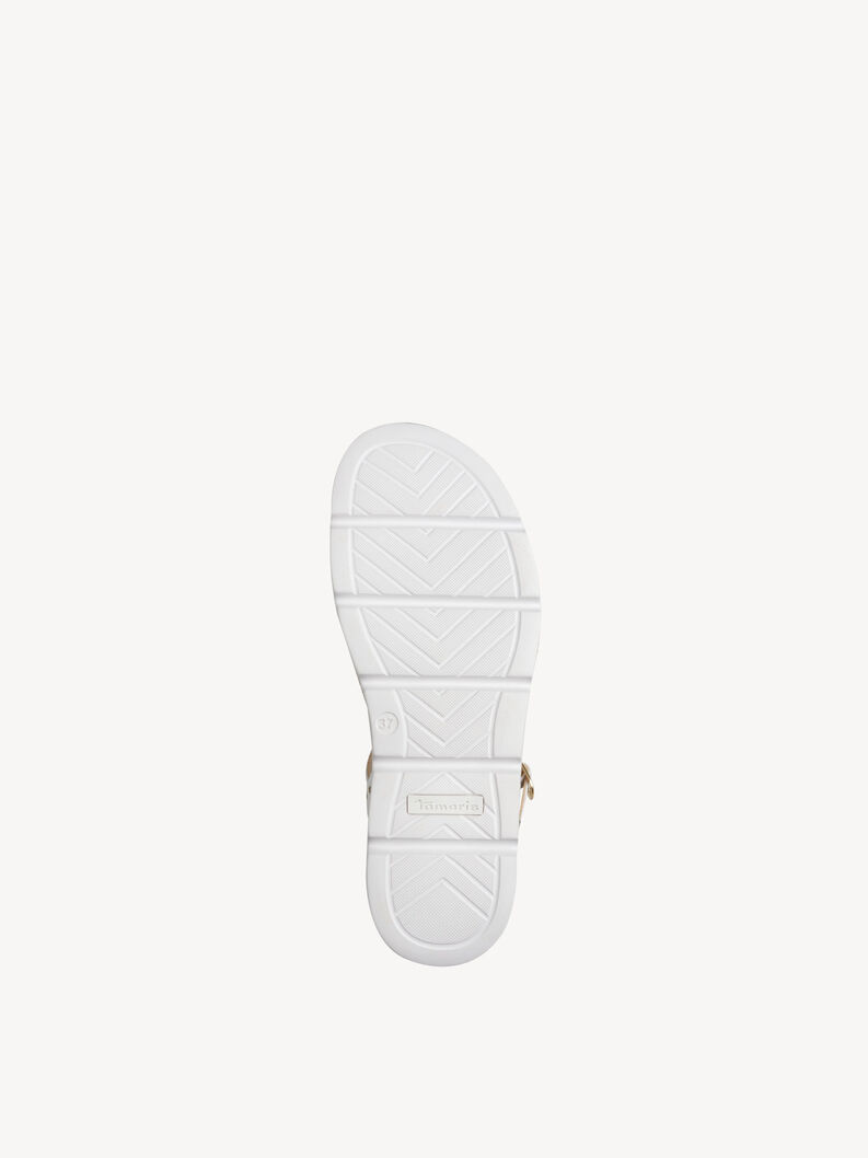 Sandale &agrave; talon en cuir - blanc, WHITE LEATHER, hi-res
