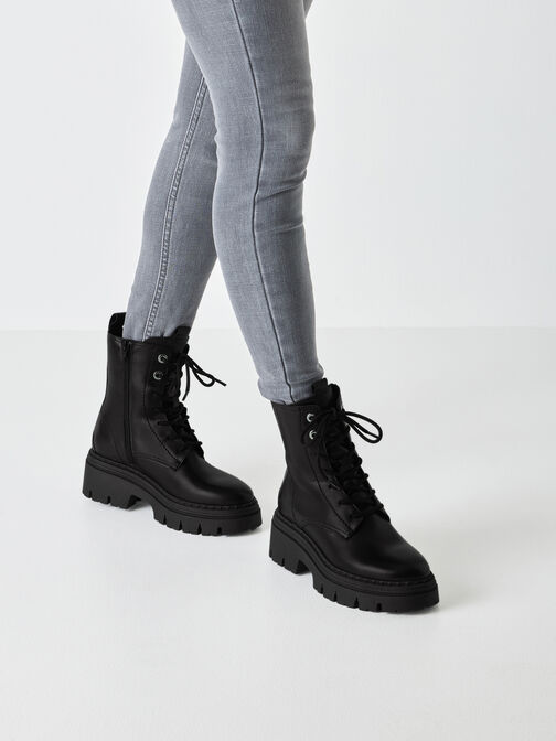 Bootie, BLACK LEATHER, hi-res