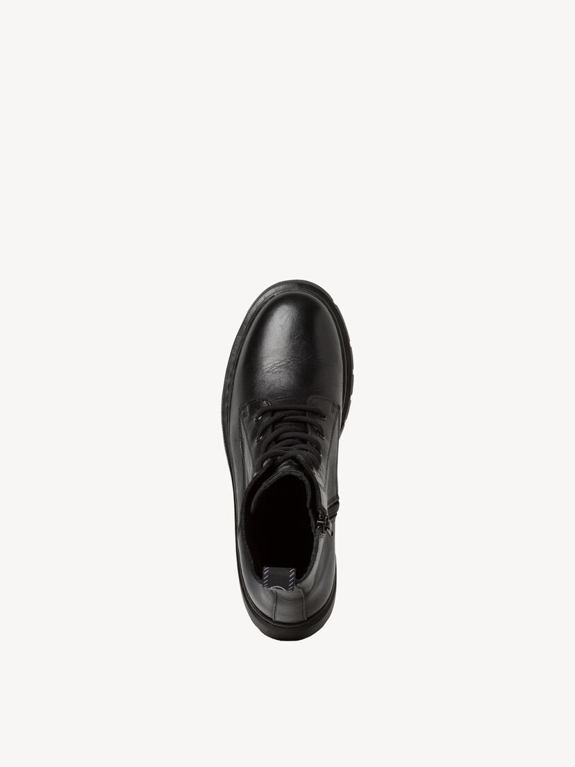 Leren Enkellaarsje - zwart, BLACK, hi-res