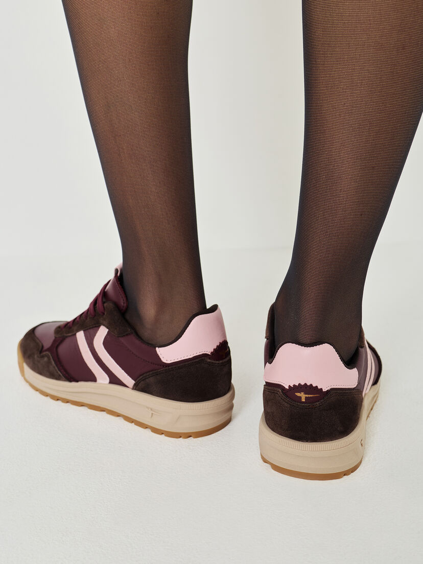 Leren Sneaker - rood, MERLOT COMB, hi-res