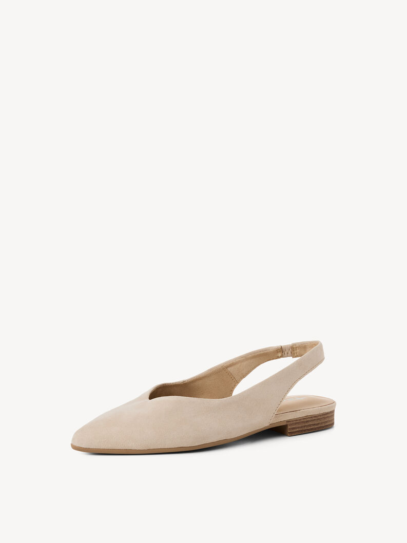 Lederslingpumps - beige, BEIGE, hi-res