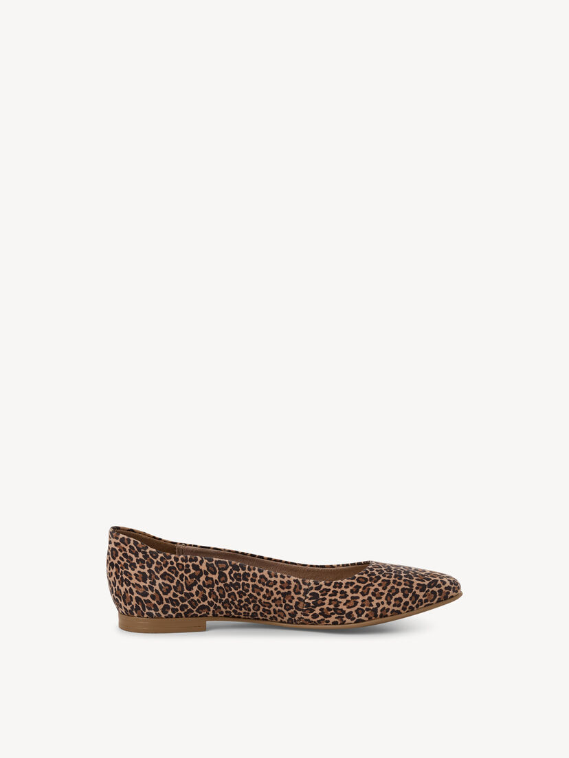 Leren Ballerina - bruin, LEOPARD, hi-res