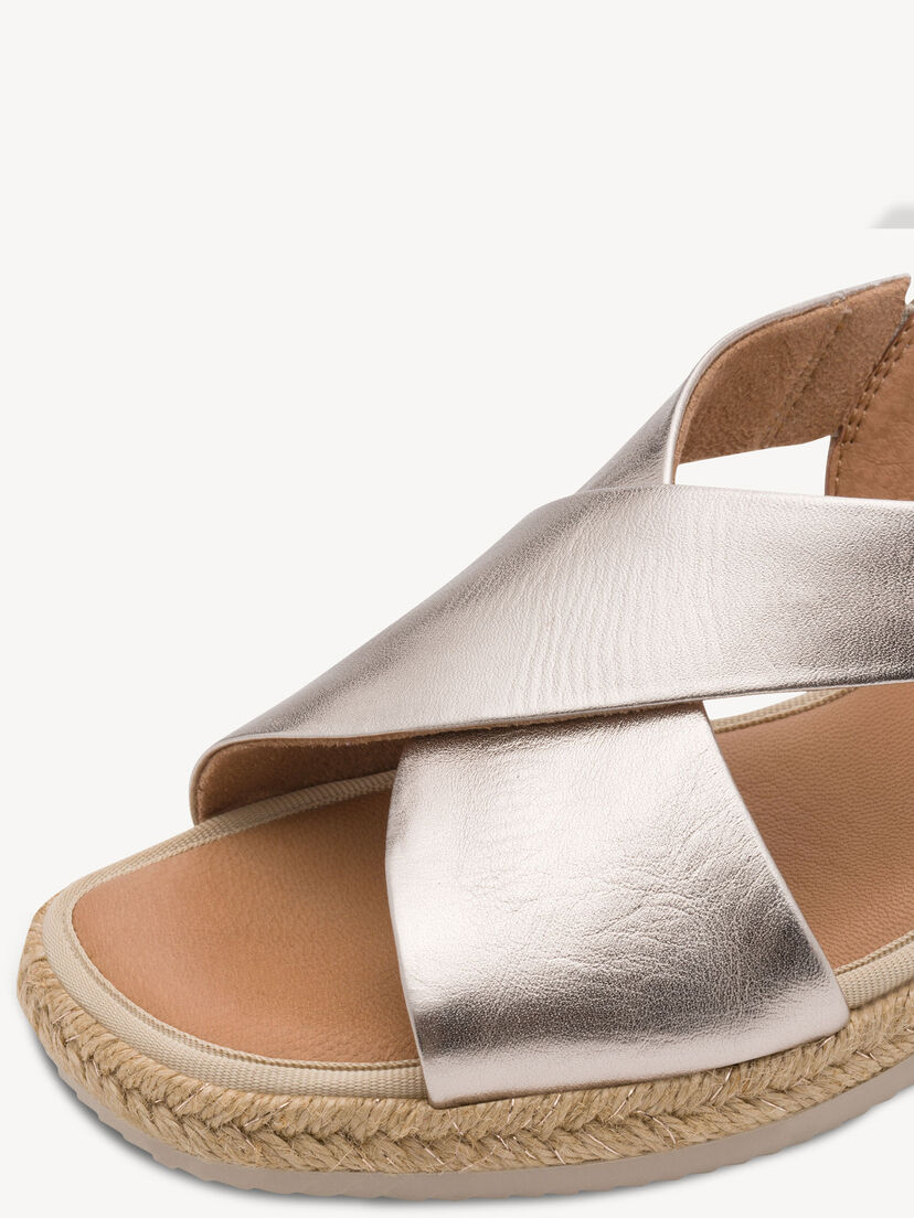 Leren Sandaaltje - metallic, LT GOLD, hi-res