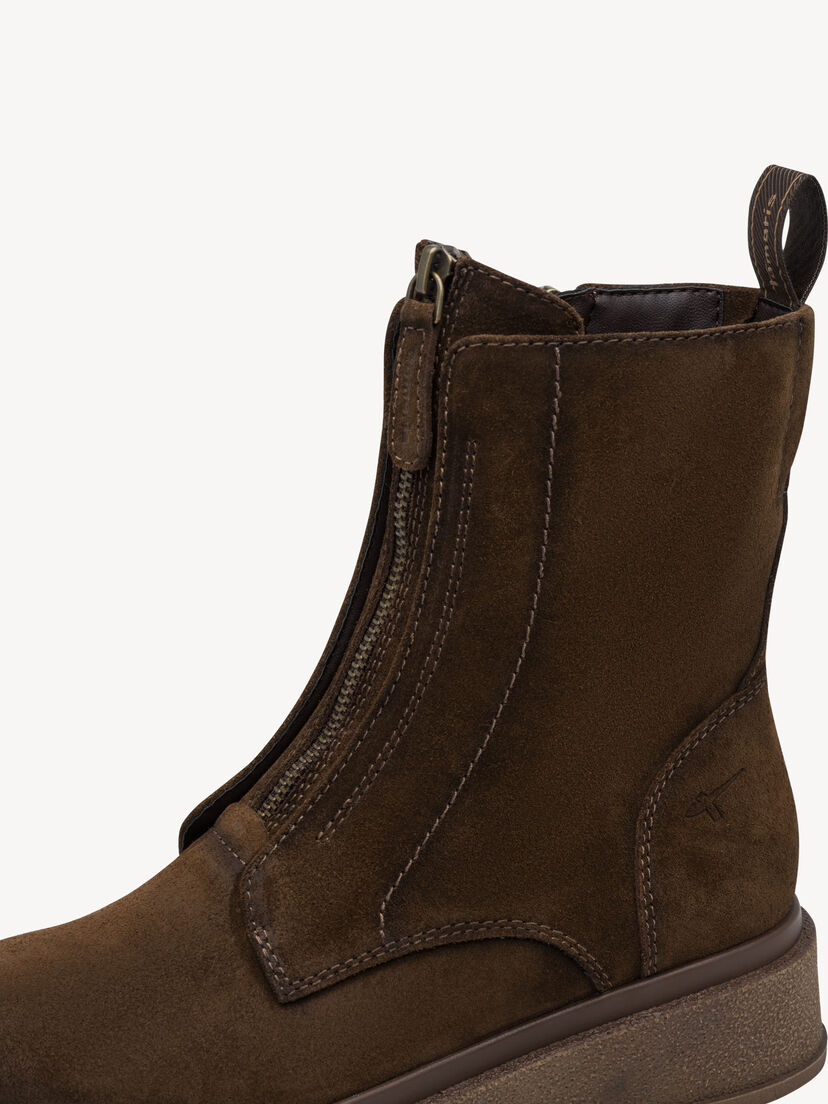 Leren Enkellaarsje - bruin, BROWN, hi-res