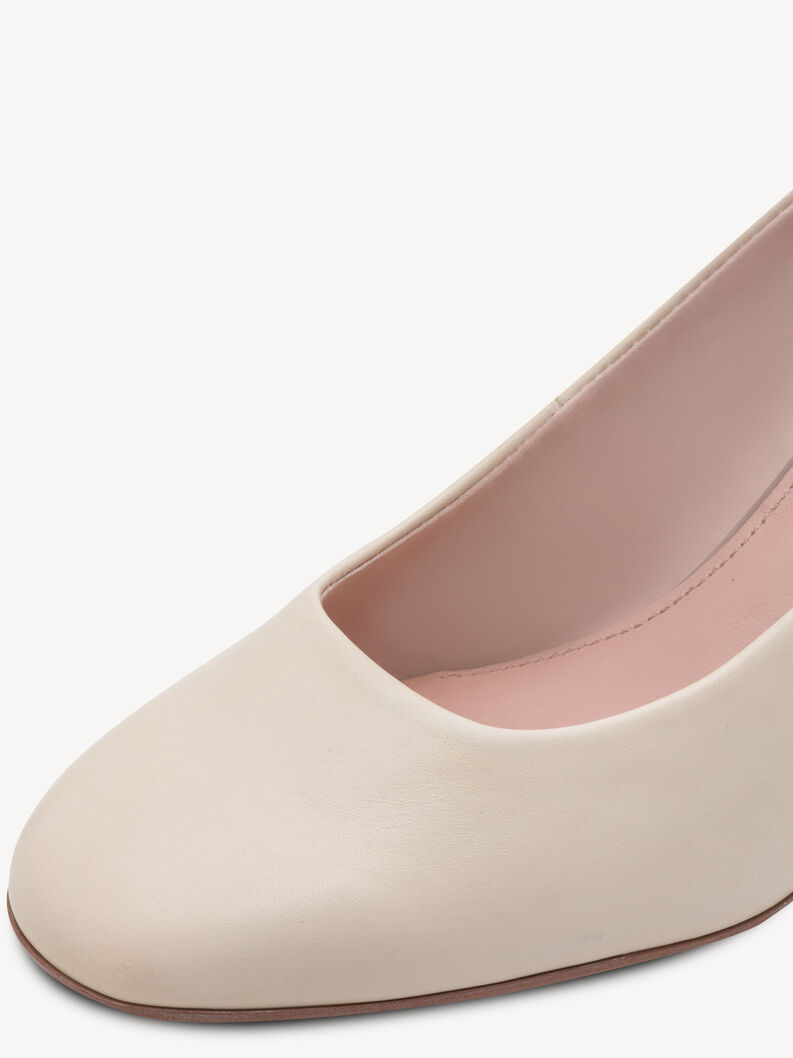 Escarpin en cuir - beige, IVORY, hi-res