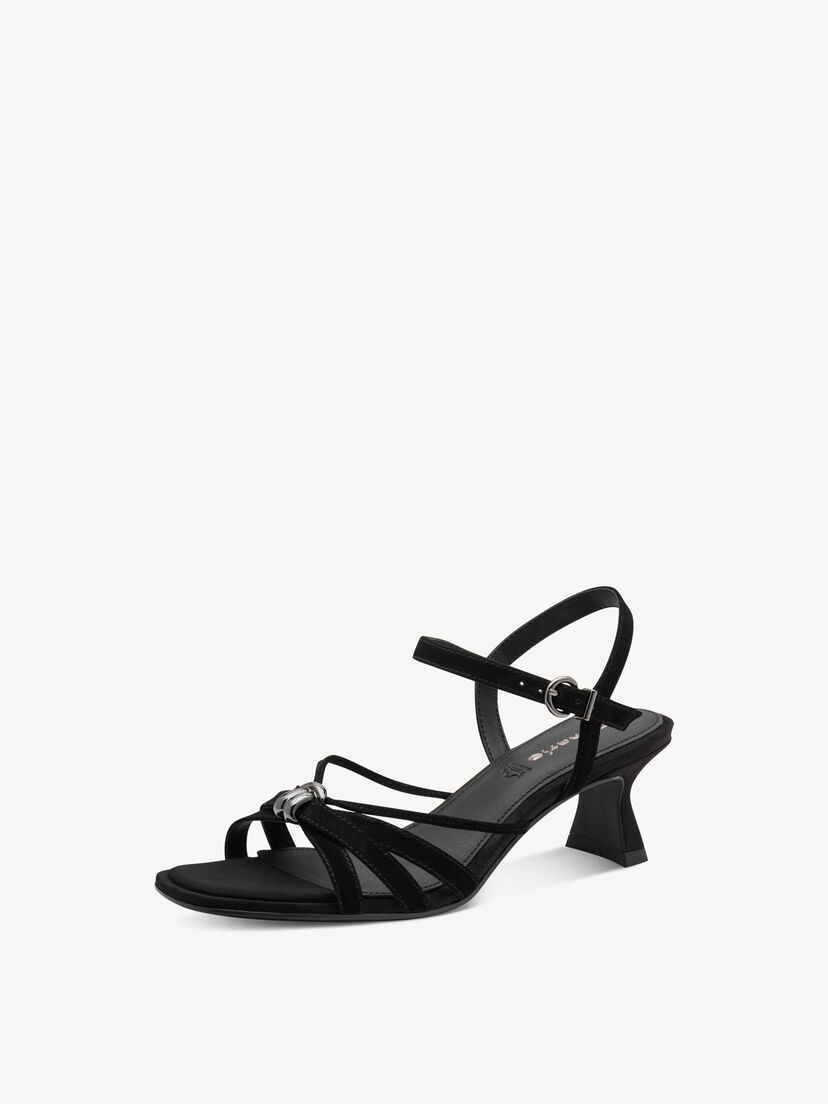 Leren Sandaaltje - zwart, BLACK, hi-res