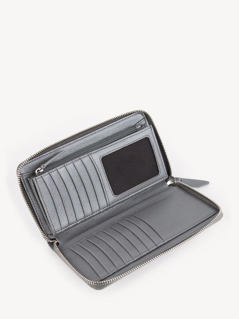 Leather Wallet - silver, darksilver, hi-res