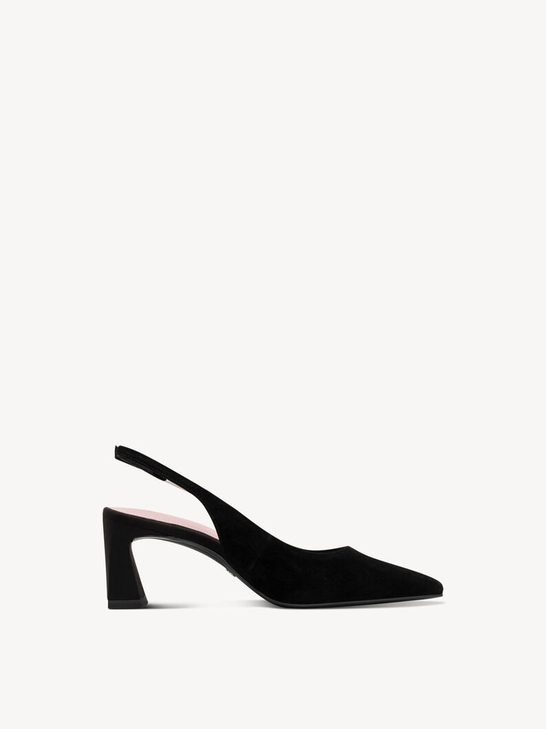 sling pumps, BLACK SUEDE, hi-res