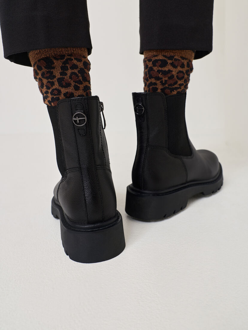 Leren Chelseaboot - zwart, BLACK, hi-res