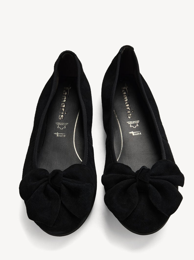 Lederballerina - schwarz, BLACK, hi-res