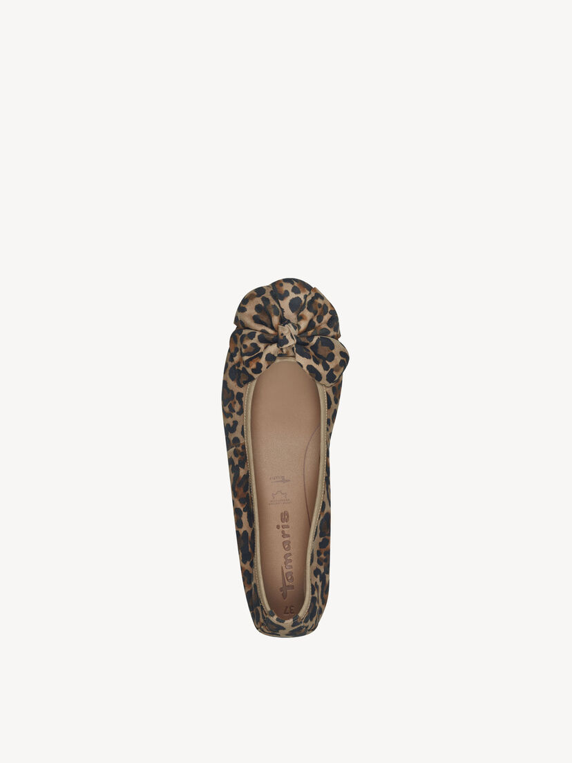 Leren Ballerina - bruin, LEOPARD, hi-res