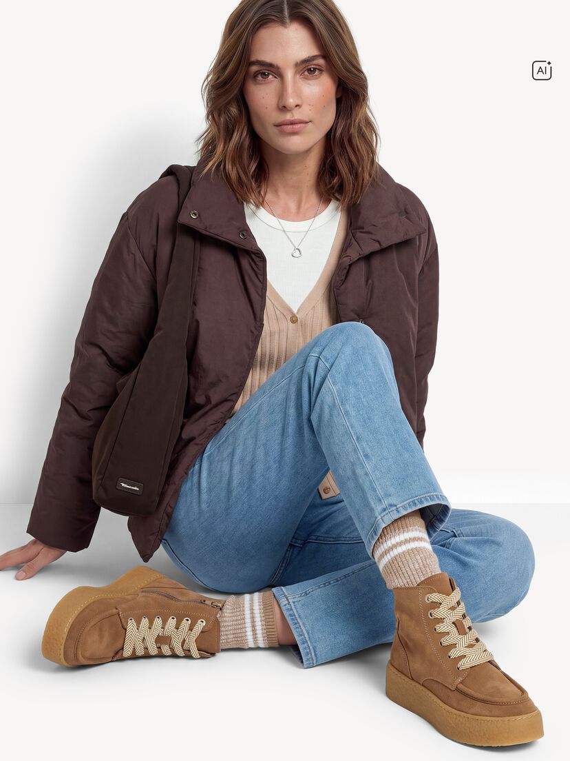 Leren Enkellaarsje - beige, beige, hi-res