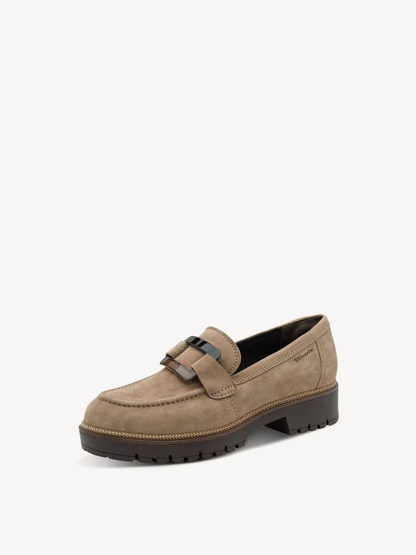 Leren Instappers - beige, TAUPE, hi-res