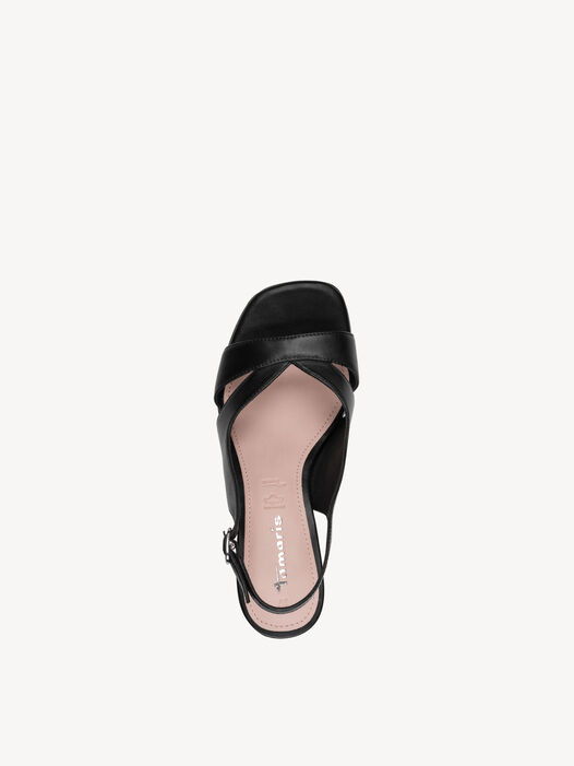 Sandaaltje, BLACK LEATHER, hi-res