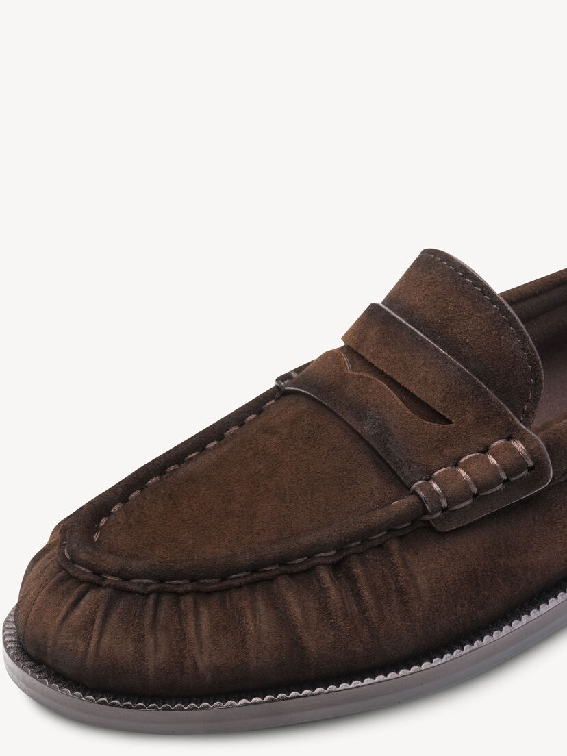 Leren Instappers - bruin, MOCCA, hi-res