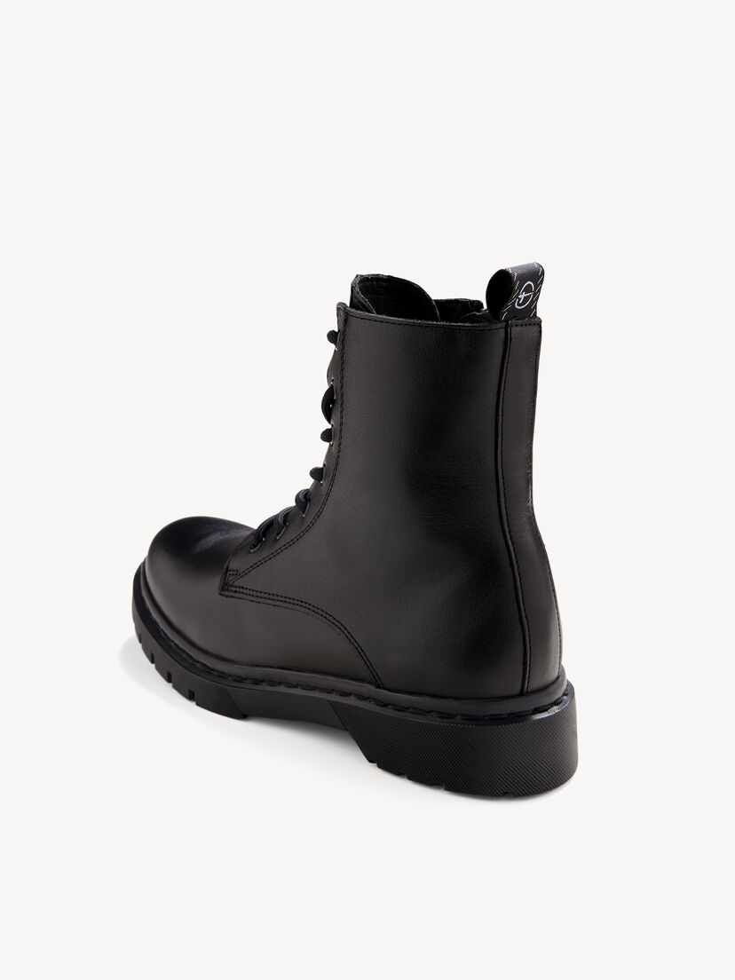 Leren Enkellaarsje - zwart, BLACK, hi-res