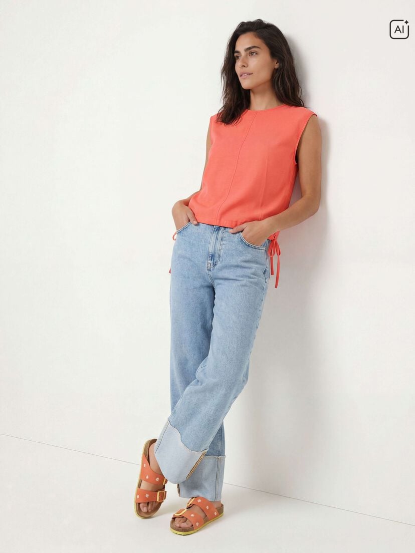 Leren Slipper - rood, CORAL COMB, hi-res