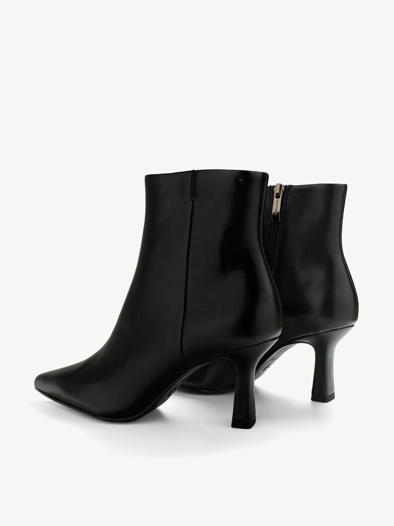 Leren Enkellaarsje - zwart, BLACK LEATHER, hi-res