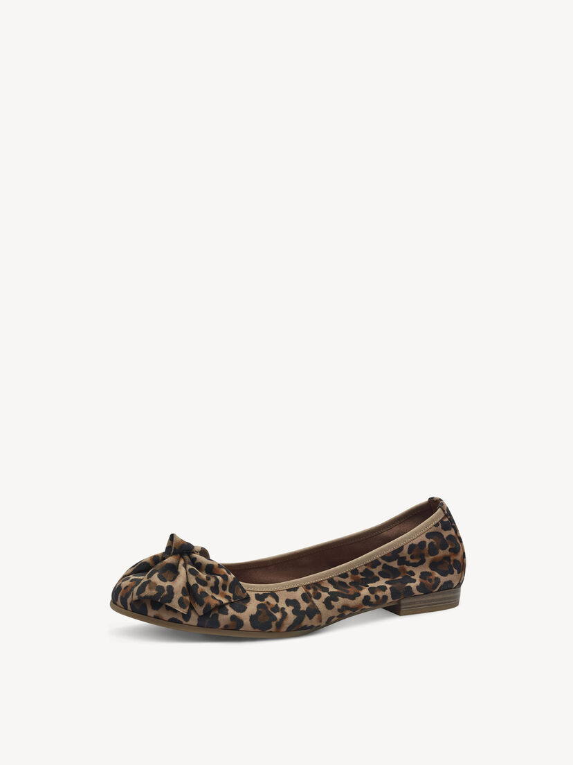 Leren Ballerina - bruin, LEOPARD, hi-res