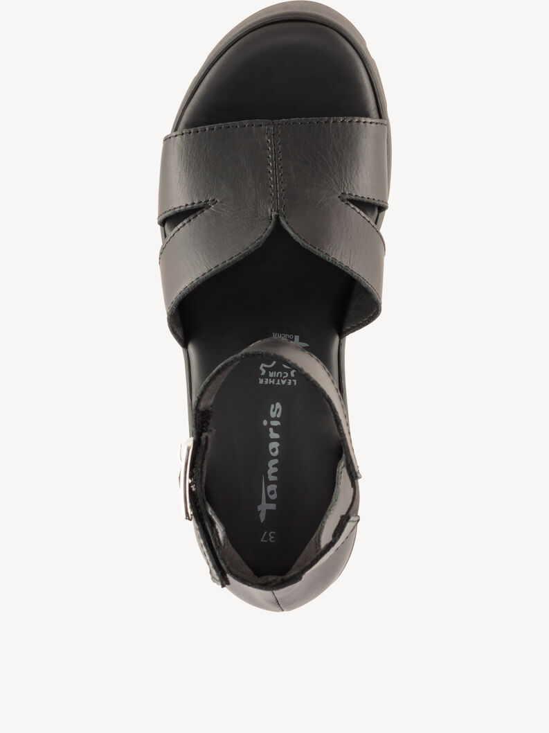 Sandalette, BLACK LEATHER, hi-res