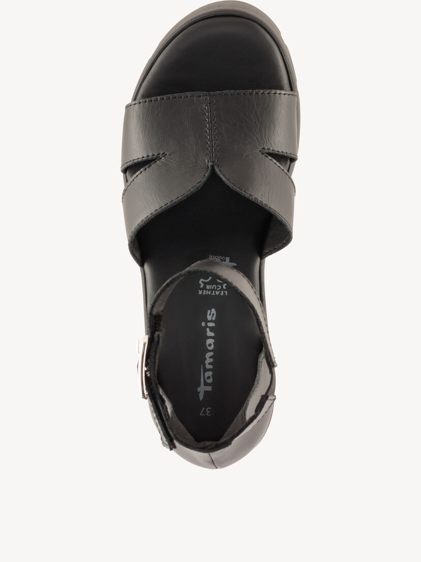 Sandaaltje, BLACK LEATHER, hi-res
