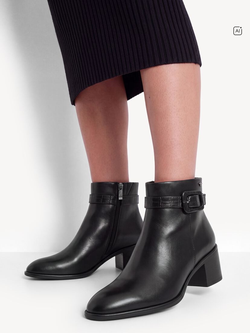 Enkellaarsje, BLACK LEATHER, hi-res