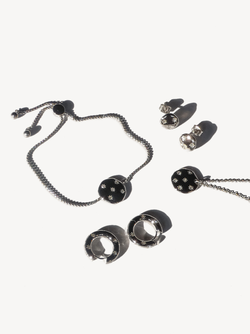 Glitzer Sparkel Set silber, , hi-res