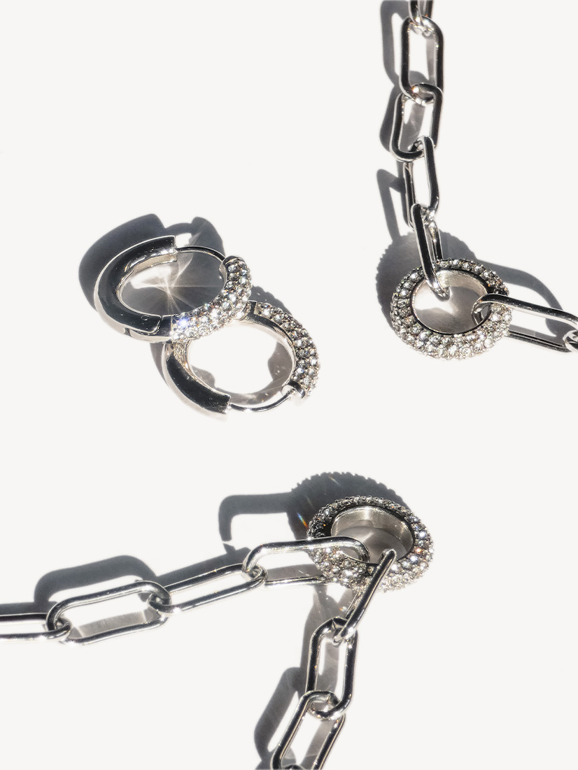 Glitzer Ring Set silber, , hi-res
