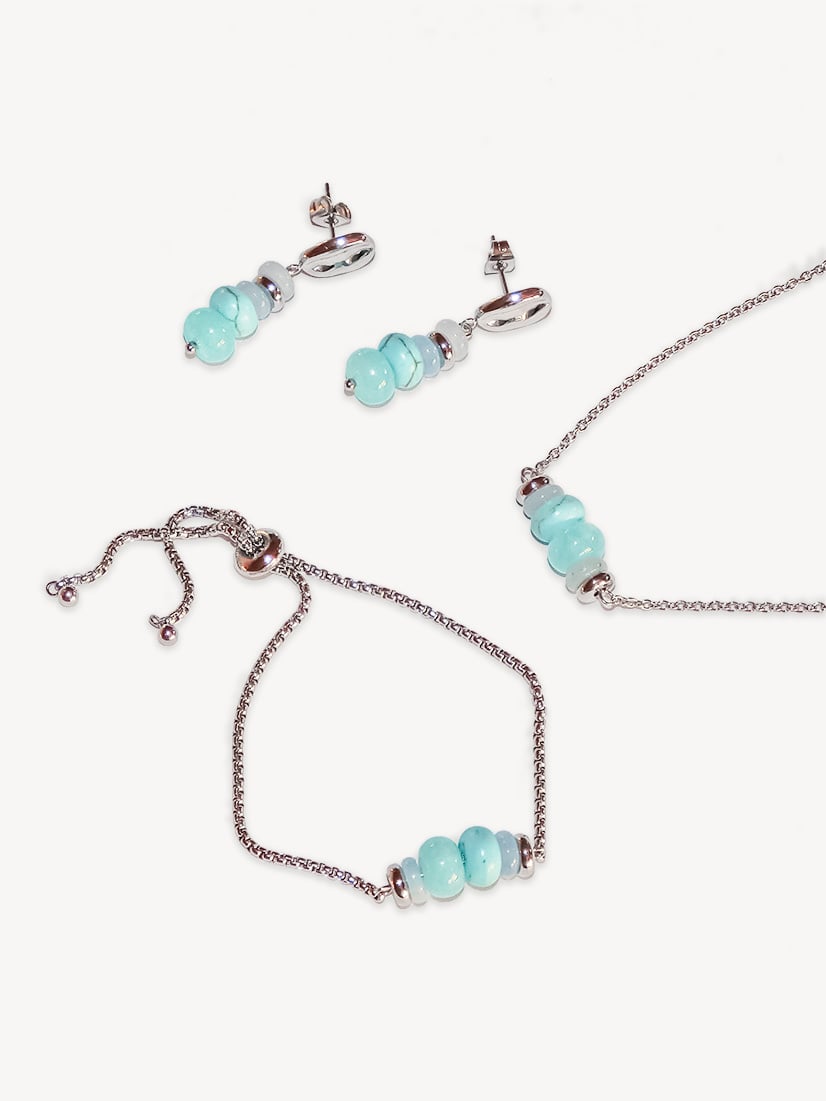 Schmuck Set Pearl blue silber, , hi-res